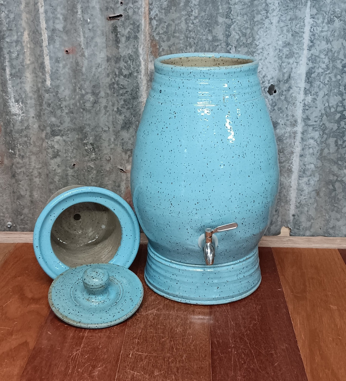 On Sale Water Filter - Mary Valley Mud Water Pot Fairy Floss Choc Chip - Peter Wallace Pottery