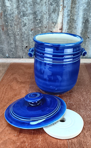 Mary Valley Fermentation Crocks - English Blue - Peter Wallace Pottery