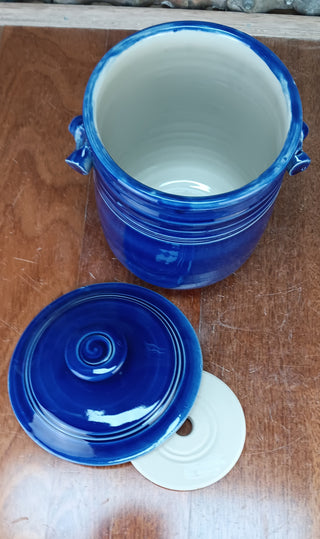 Mary Valley Fermentation Crocks - English Blue - Peter Wallace Pottery