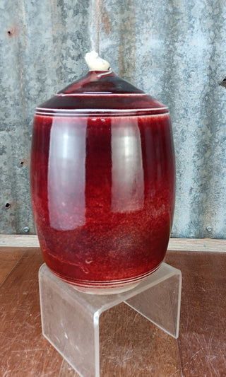 Copper Red lidded Myska Vase Medium