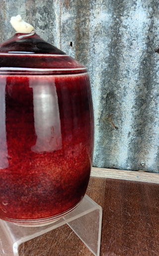 Copper Red lidded Myska Vase Medium