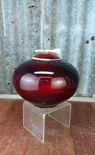 Copper Red lidded Vase