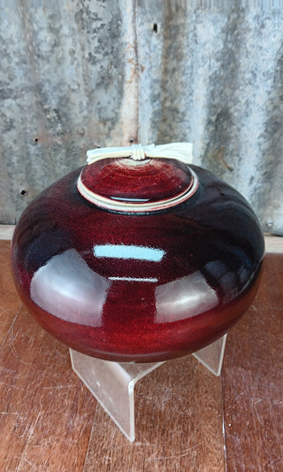 Copper Red lidded Vase