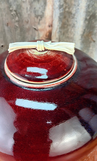 Copper Red lidded Vase