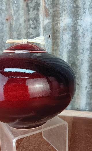 Copper Red lidded Vase
