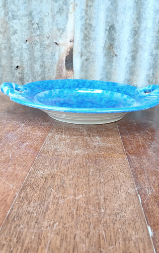 Crystaline Glaze blue platter medium