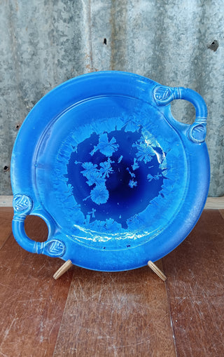 Crystaline Glaze blue platter medium