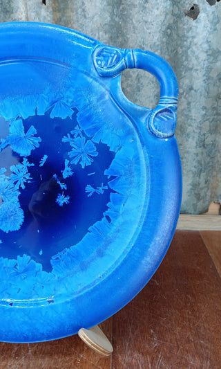 Crystaline Glaze blue platter medium