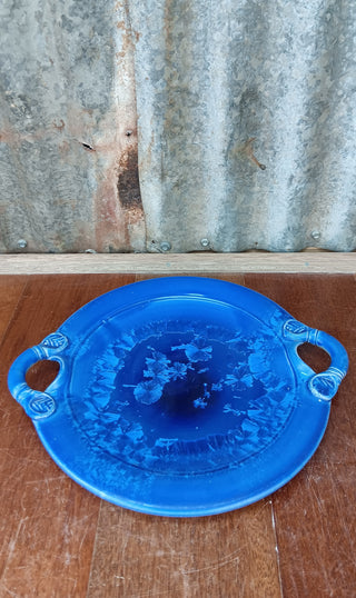 Crystaline Glaze blue platter medium