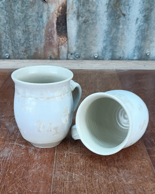 Mugs - Crystalline - White - Peter Wallace Pottery