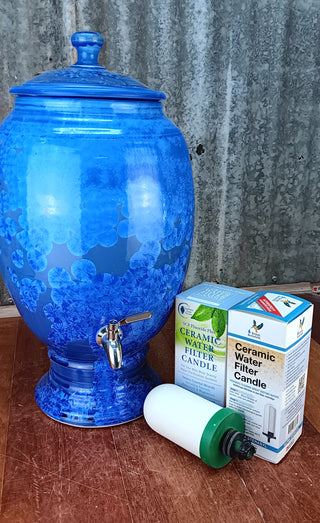 Crystalline Blue Ceramic Water FIlter
