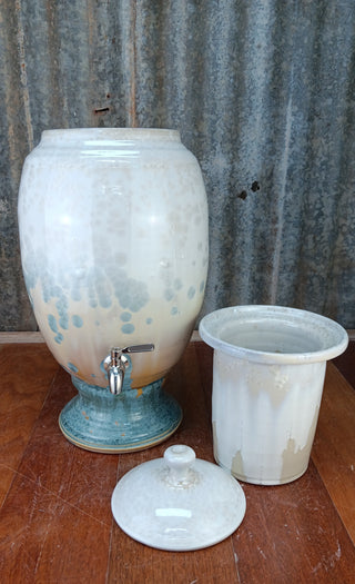 Crystalline Nickle & White Ceramic Water Filter