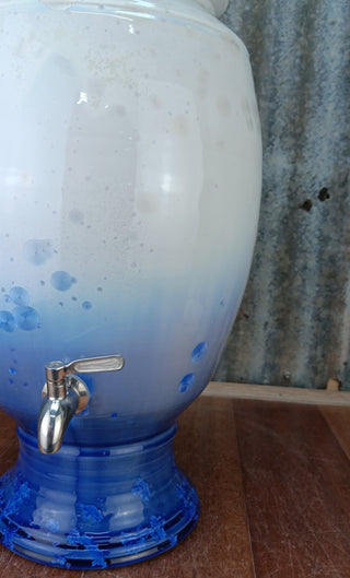 .Crystalline Blue & White Ceramic Water Filter