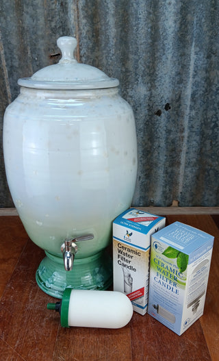Crystalline Green & White  Ceramic Water Filter