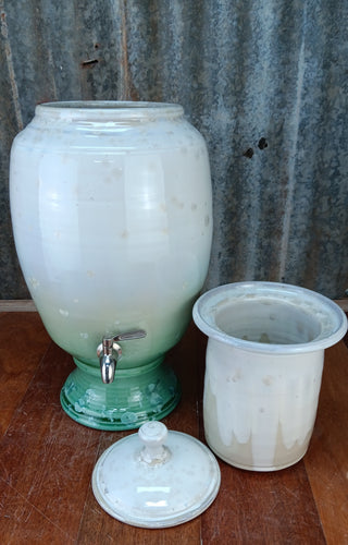 Crystalline Green & White  Ceramic Water Filter