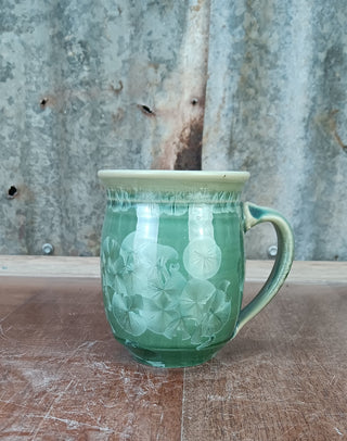 Mugs - Crystalline - Green - Peter Wallace Pottery