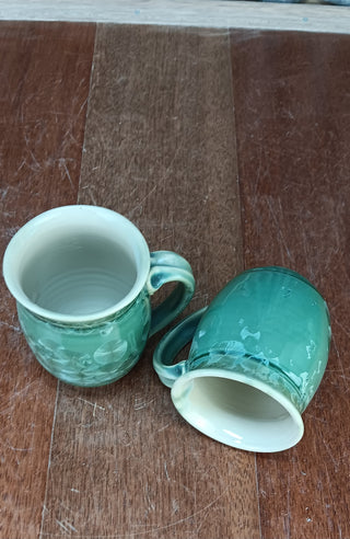 Mugs - Crystalline - Green - Peter Wallace Pottery