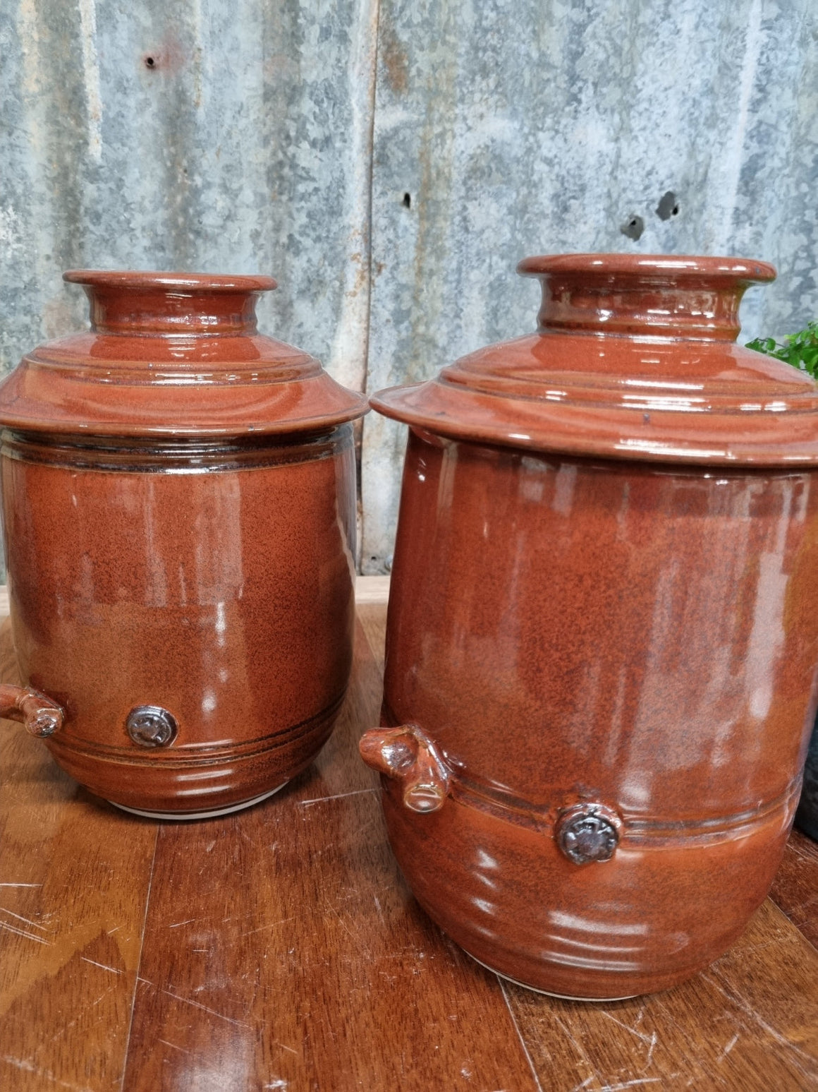Mary Valley Fermentation Crocks - Tomato Red - Peter Wallace Pottery