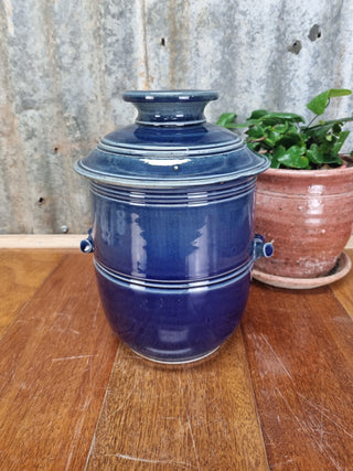 Mary Valley Fermentation Crocks - English Blue - Peter Wallace Pottery