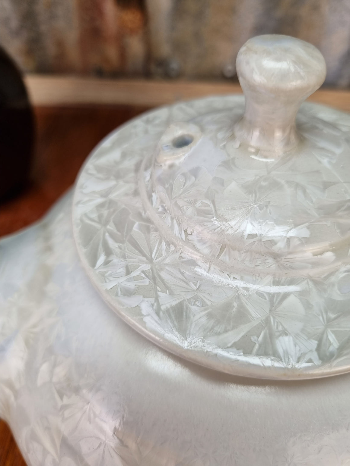 Tea Pot - Crystalline - White - Peter Wallace Pottery