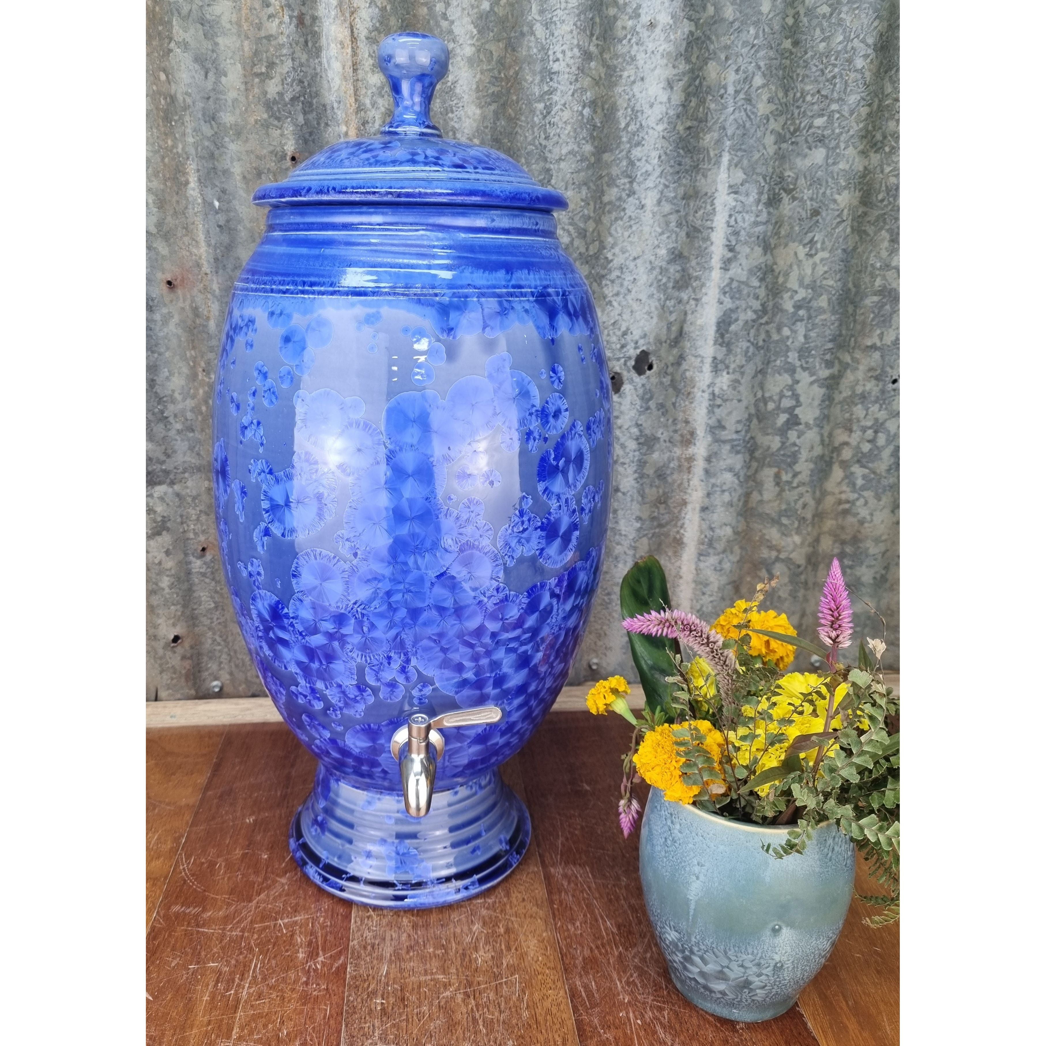 Crystalline Blue Ceramic Water Filter Peter Wallace Pottery