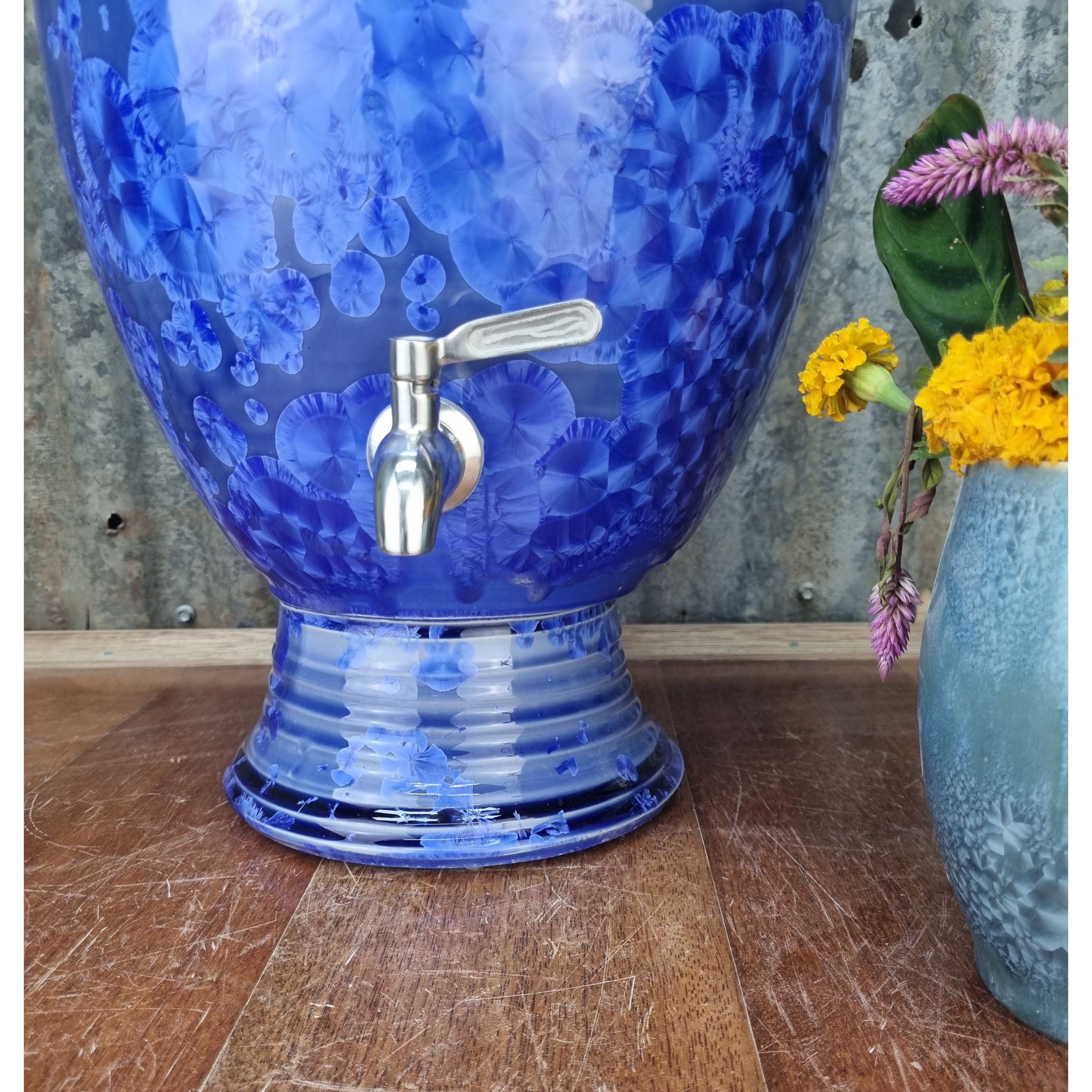 Crystalline Blue Ceramic Water Filter Peter Wallace Pottery